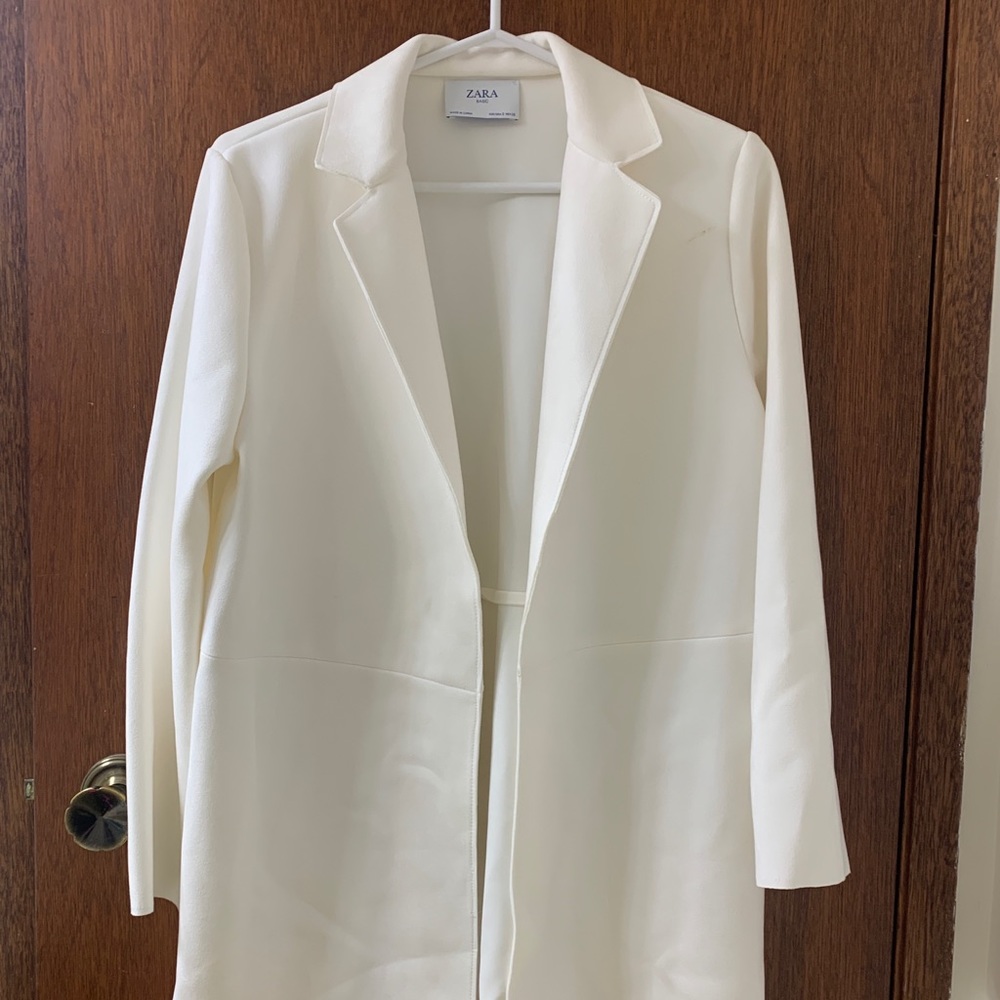 White Suede Zara Blazer